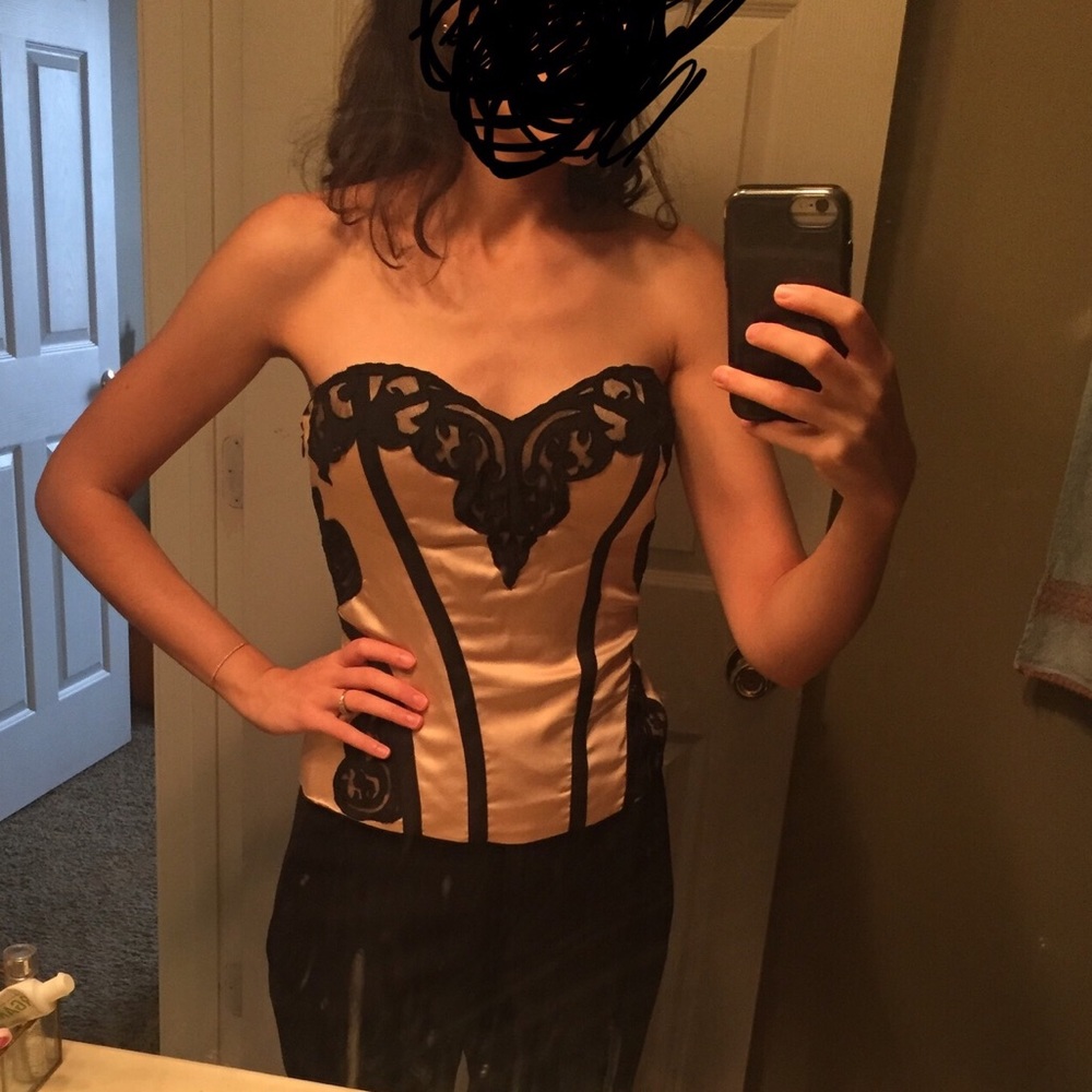Bebe Lace Mesh Silky Top